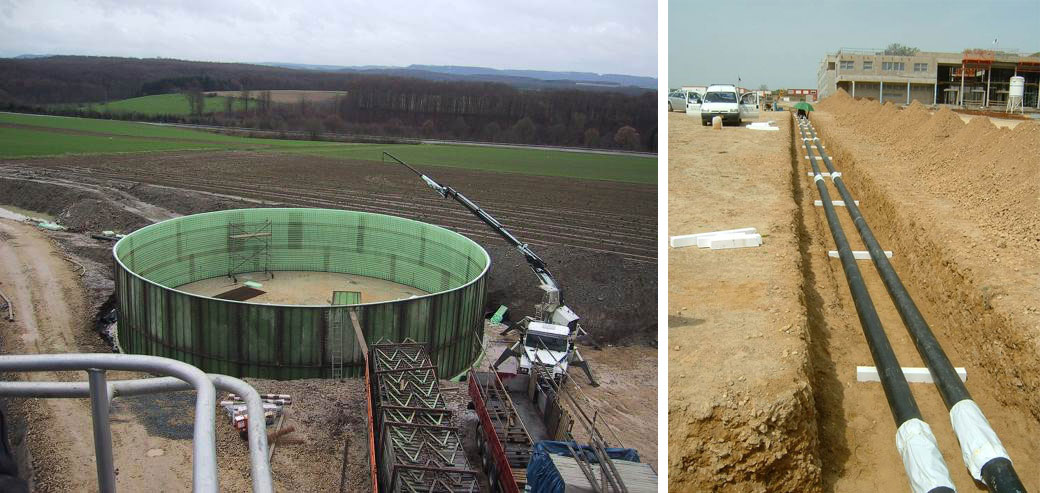 Project Redange - Construction phase - Biogas plant with district heating